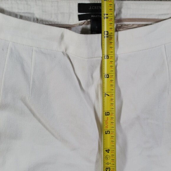 J. Crew Martie Ivory Cropped Length Slim Leg Bi-Stretch Cotton Pant in size 8 - Picture 6 of 8